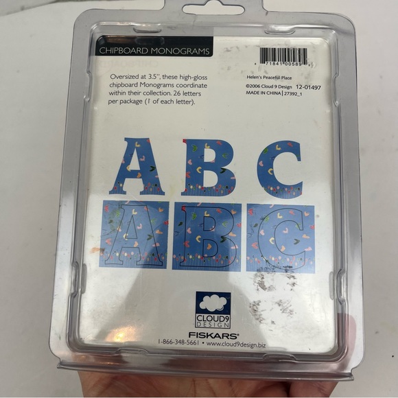 Dee’s Cottage Collection-blue floral Chipboad Monograms set-MIP - Picture 5 of 10